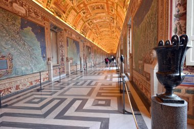 Vatikan Şehri, Roma - 15 Şubat 2022: Roma, İtalya 'daki Vatikan müzesinin içi