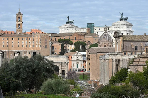 Roma Italia Febrero 2022 Panorama Del Casco Antiguo Roma Italia —  Fotos de Stock