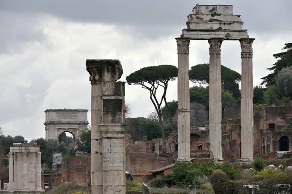 Rom Italien Februari 2022 Romerska Arkeologiska Staden Ruinerna Det Antika — Stockfoto
