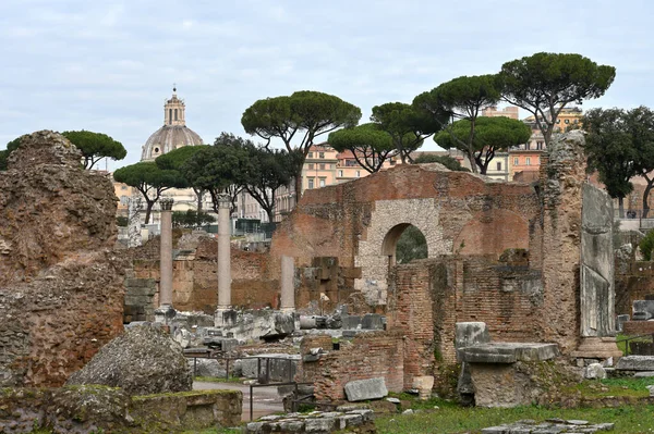 Roma Italia Febrero 2022 Ciudad Arqueológica Romana Ruinas Del Antiguo —  Fotos de Stock