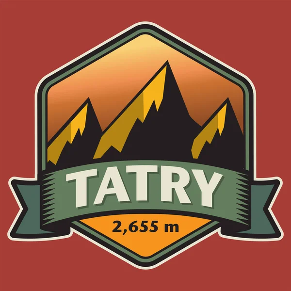 带有Tatra Mountains名称的图章或徽章 矢量图解 — 图库矢量图片
