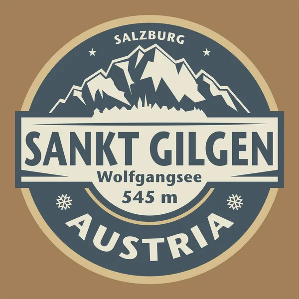 Avusturya Nın Gilgen Kentinin Soyut Pulu Veya Amblemi Vektör Illüstrasyonu — Stok Vektör