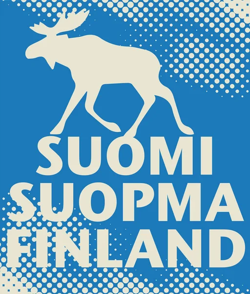 Abstracte Stempel Embleem Met Naam Finland Ook Het Fins Vectorillustratie — Stockvector