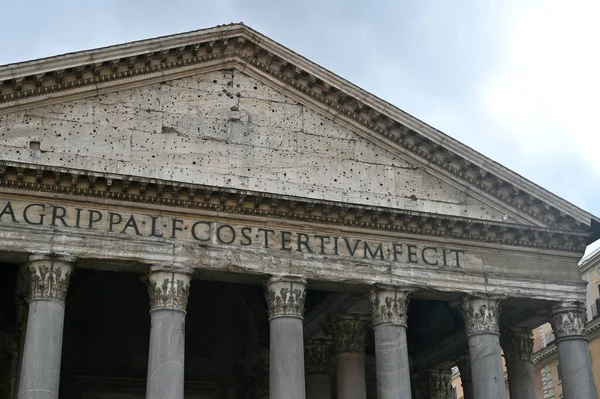 Pantheon Temple Facade Rome Italy — Stock Photo, Image