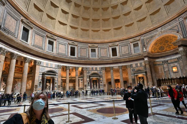 Rom Italien Februari 2022 Den Inre Sidan Kupolen Pantheon Rom — Stockfoto