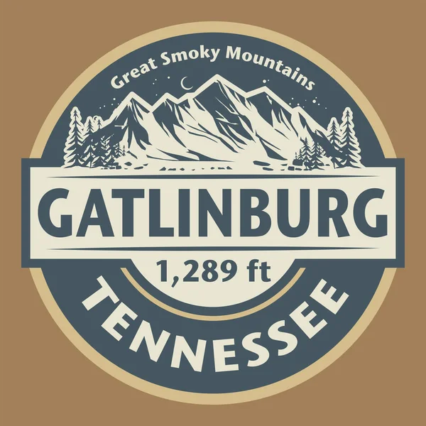 Abstrakcyjny Znaczek Lub Godło Nazwą Gatlinburg Tennessee Ilustracja Wektorowa — Wektor stockowy