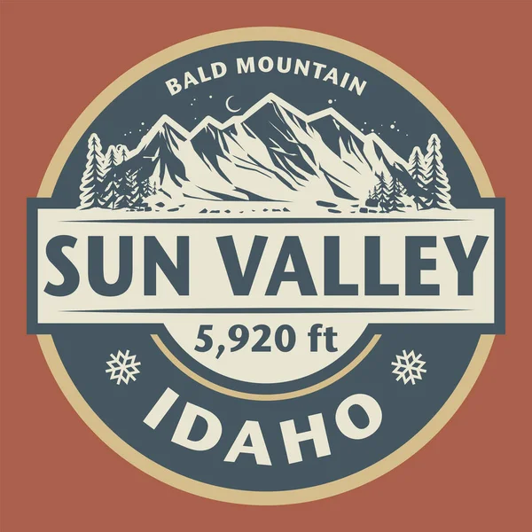 Abstrakt Stämpel Eller Emblem Med Namnet Sun Valley Idaho Vektor — Stock vektor