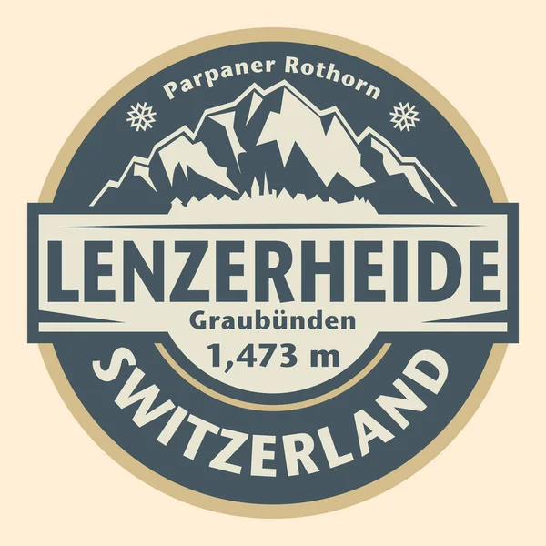 带有瑞士Lenzerheide名称的图章或徽章 矢量图解 — 图库矢量图片