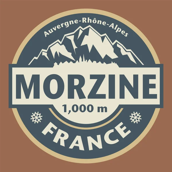 Absztrakt Bélyeg Vagy Embléma Morzine Franciaország Névvel Vektorillusztráció — Stock Vector