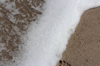 Dalgalar sahile çarpıyor.