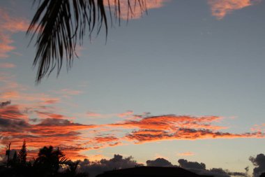 Doğu Florida 'da çekilen pamuk helva tropikal gün batımı