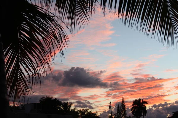 Algodón Caramelo Tropical Puesta Del Sol Cielos Tiro Este Florida — Foto de Stock