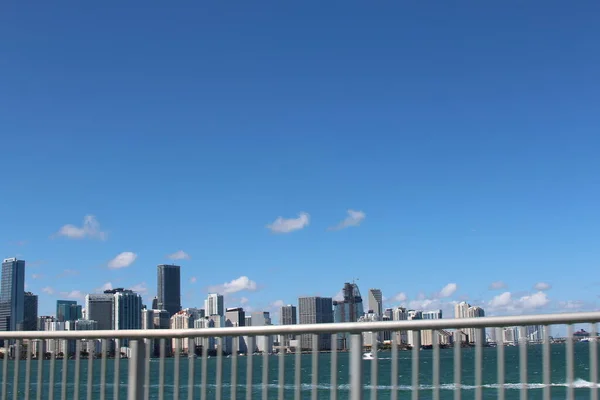 Wide Shot Miami City Bridge — Stock Photo, Image