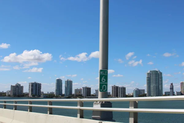 Brett Foto Miami City Från Bron — Stockfoto