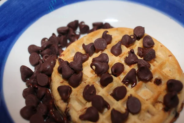 Chocolate Chip pancake\'s cooked close-up in a bowl