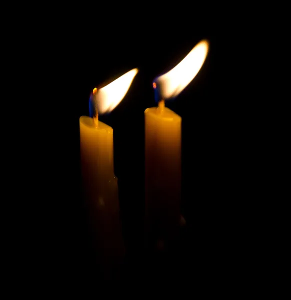 Candle light in the middle of the dark — Stock Photo, Image