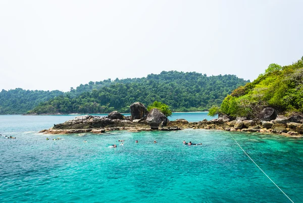Plongée avec tuba sur l'île de Koh Chang . Photos De Stock Libres De Droits