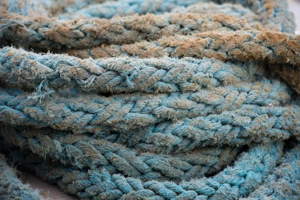 Coils of blue rope — Stock Photo, Image