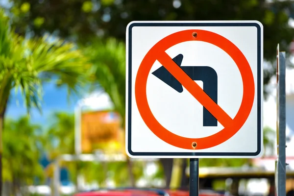 No Left Turn Sign — Stock Photo, Image