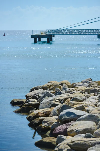 Metal bridge on the coast — Stock Photo, Image