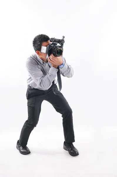 Professional male photographer taking picture — Stock Photo, Image