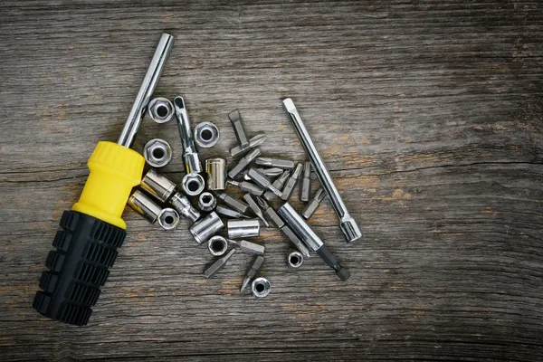 Screwdriver and bits — Stock Photo, Image