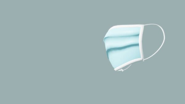 Трехмерная трехмерная стандартная синяя медицинская маска для Covid 19 Pandemic Prevention Equipment с большим пространством. Подходит для материалов шаблонов презентаций