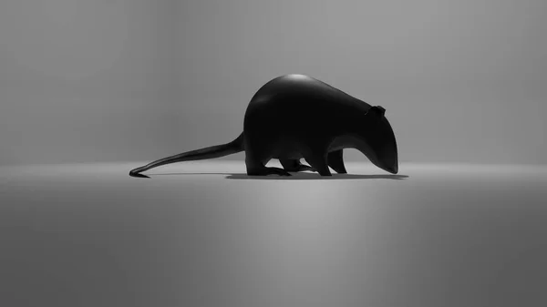 Απεικόνιση Ενός Βρώμικου Ποντικιού Αποχέτευσης Ένα Μυστικό Σκοτεινό Δωμάτιο Κοντά — Φωτογραφία Αρχείου