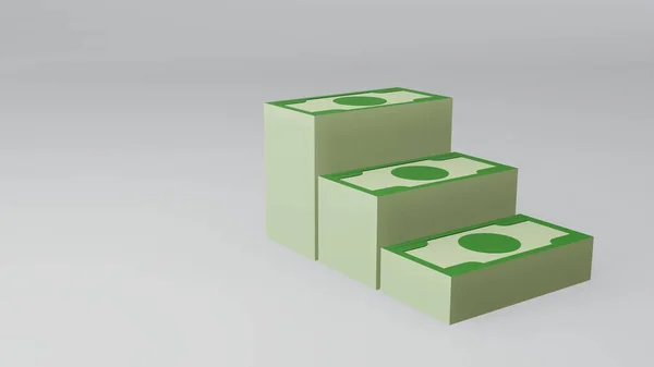 Illustration Trois Dimensions Pile Dollars Avec Des Pièces Sur Plancher — Photo