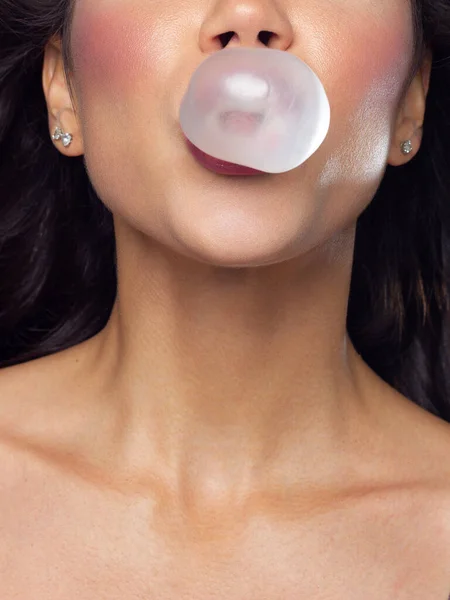 Close Perfect Lip Makeup Beautiful Female Mouth Macro Photo Face — Stock Photo, Image