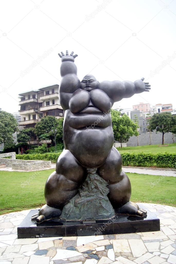 City sculptures, obese portrait sculpture — Stock Photo © dongh 13873952