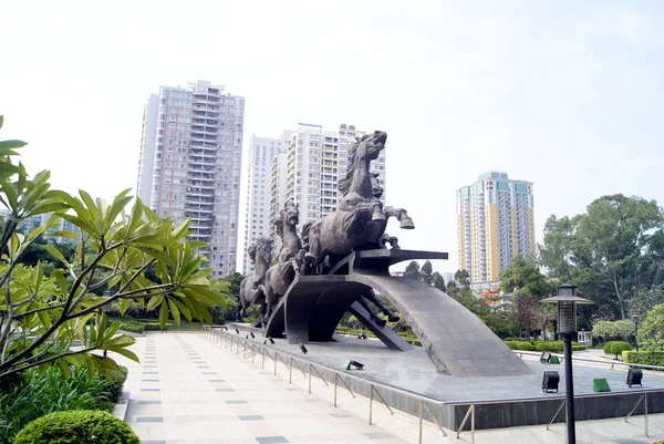 Shenzhen china: esculturas de caballos — Foto de Stock