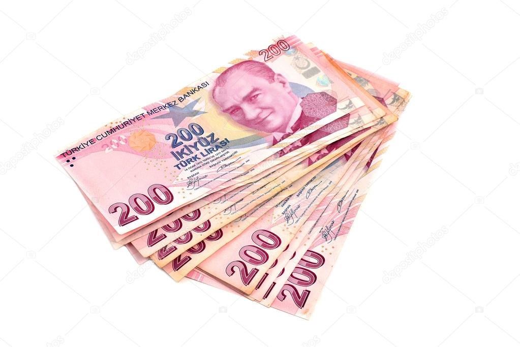 Turkish money isolated