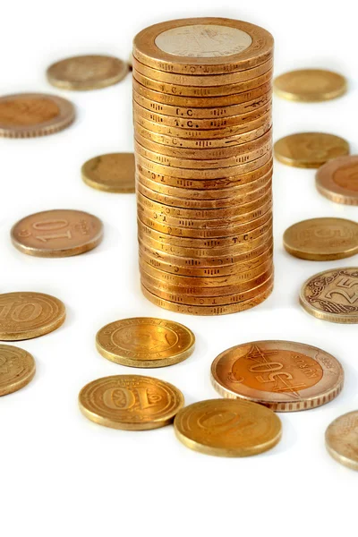 Pile of Turkish coins isoladet — Stock Photo, Image