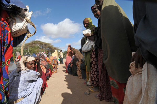 African women desperately waiting for help