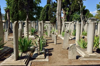 İslami eski mezar taşı mezarlık