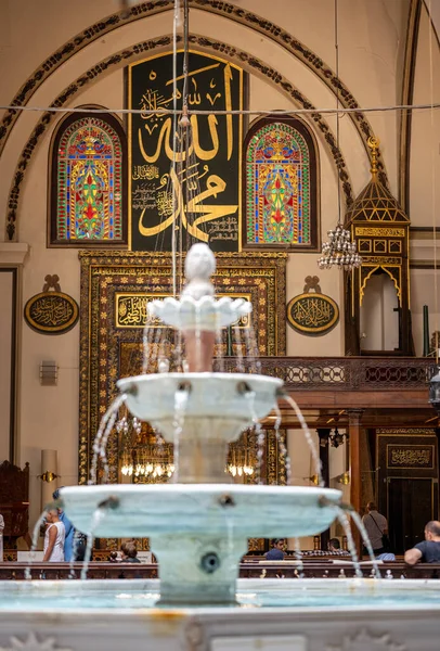 Bursa Turkey August Interior View Grand Mosque Ulu Cami August lizenzfreie Stockbilder