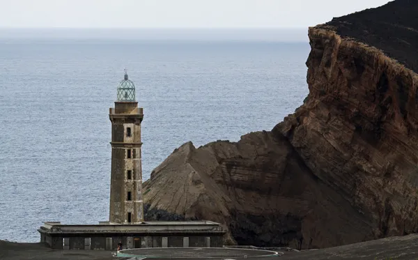 Torre de luz de Capelinhos, Islas Faial Azores — Foto de Stock
