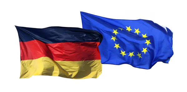 Flags of Germany and EU, isolated — Stock Photo, Image