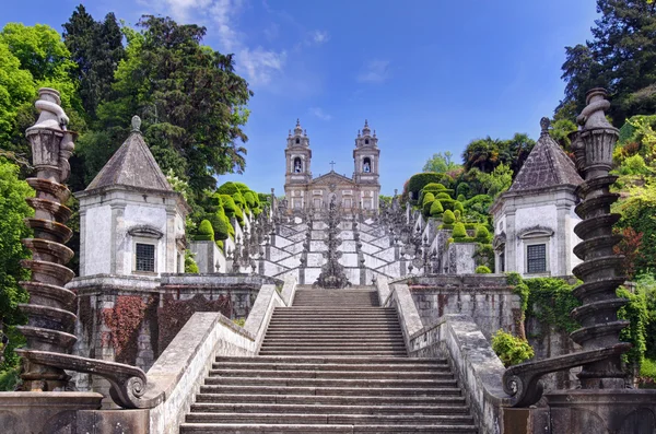 Schody do kościoła bom jesus do monte w braga, portugal — Zdjęcie stockowe