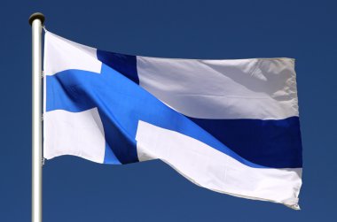 Flag of Finland in the sun clipart
