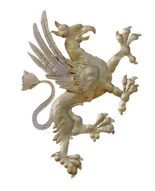 Beyaz arka plan üzerinde izole griffin şekil
