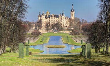 Castle Schwerin in spring time, Germany clipart