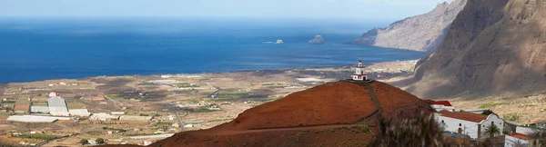 Bell Tower Church Candelaria Frontera Hierro Canary Islands Panoramic View — Foto Stock