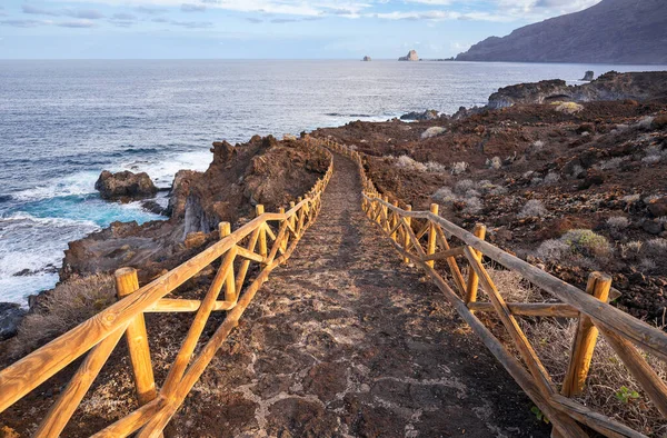 Путь Пляжу Playa Charco Los Sargos Эль Йерро Канарские Острова — стоковое фото