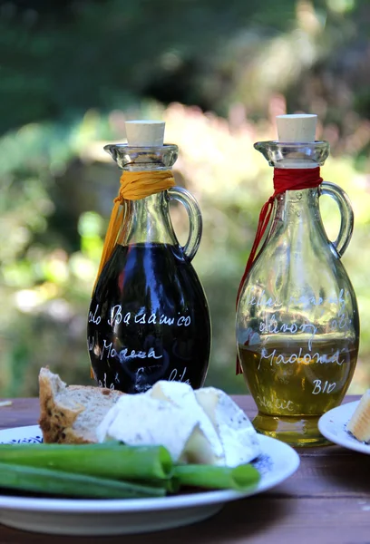 Balsamico azijn en olijfolie olie — Stockfoto