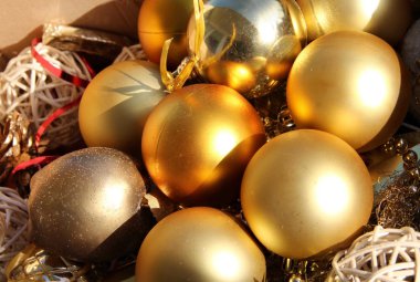 Altın Noel oyuncaklar karışımı
