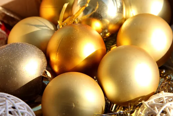 Mix zlatých vánoční hračky — Stock fotografie