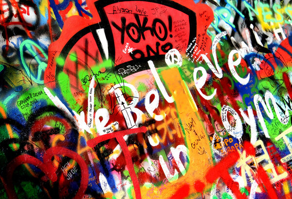 John Lennon wall in Prague