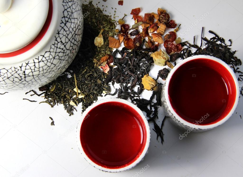 Teapot and mix of tea